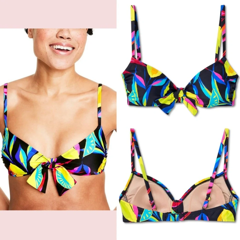 NWT $45‎ Tabitha Brown Target in Lemon- Tie Top [ S ] + Bikini Bottom [ M ]